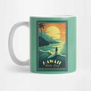 Hawaii Vintage Retro Travel Poster Mug